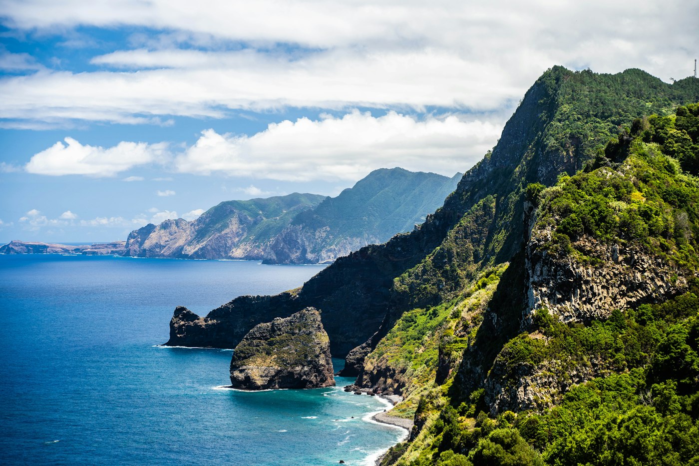 Green cliffs of Madeira Island, Portugal