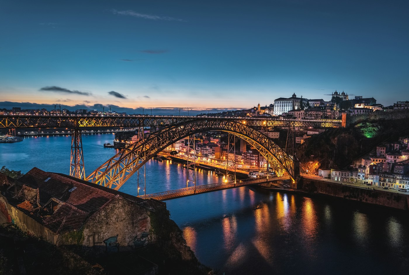 Dom Luís I Bridge over the Douro River in Porto, Portugal